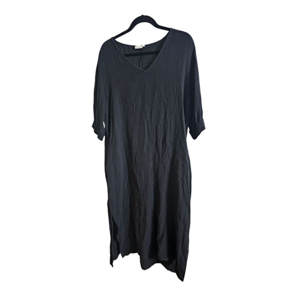 SIMPLE BY SUZANNE METRO Black Midi Dress - Size Large